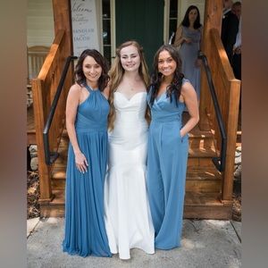David’s bridal jumpsuit steel blue